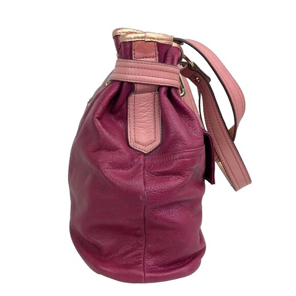 B MAKOWSKI Large Leather Hobo Shoulder Bag Purse Pink Copper Designer Pockets - Picture 8 of 16